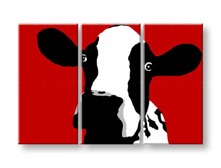 Χειροποιητοι πινακες σε καμβα POP Art Cow σε 3 κομματια 