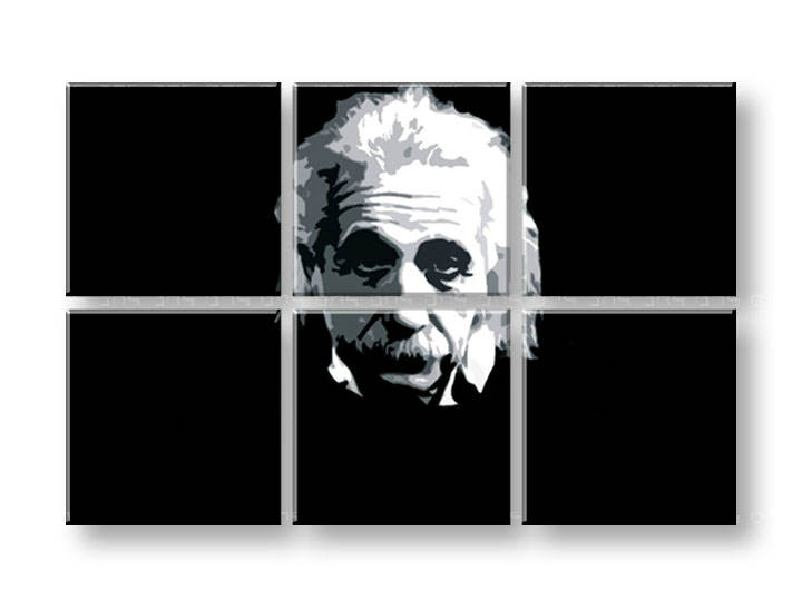 Χειροποιητοι πινακες σε καμβα POP Art Einstein 6 κομματια 