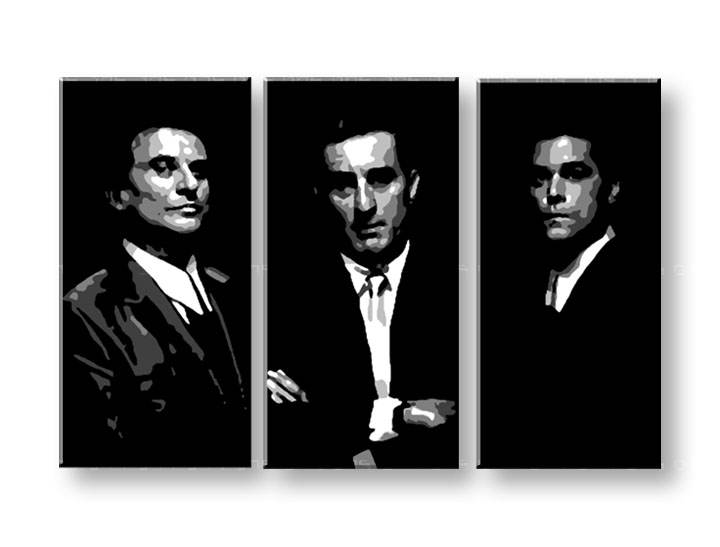 Χειροποιητοι πινακες σε καμβα POP Art Goodfellas σε 3 κομματια 