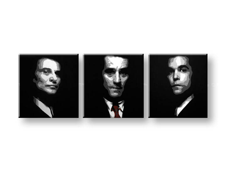 Χειροποιητοι πινακες σε καμβα POP Art Goodfellas σε 3 κομματια 