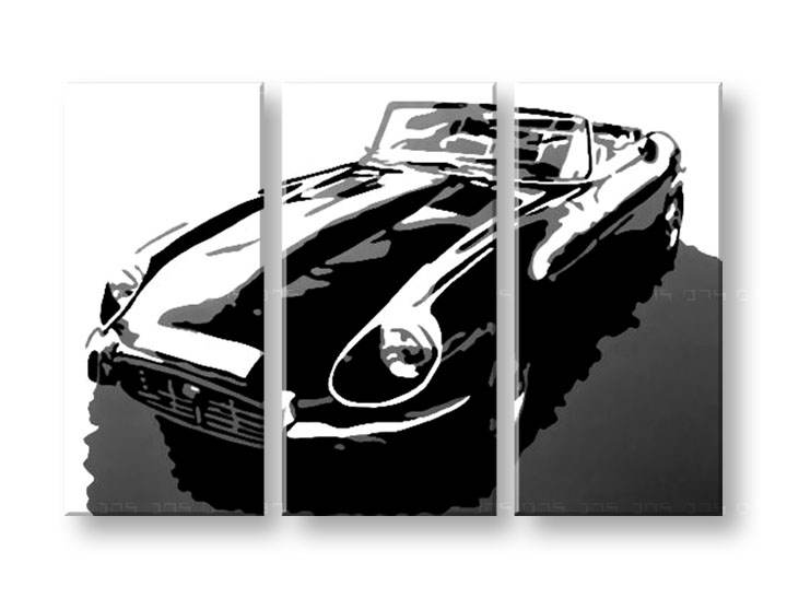 Χειροποιητοι πινακες σε καμβα POP Art JAGUAR σε 3 κομματια 