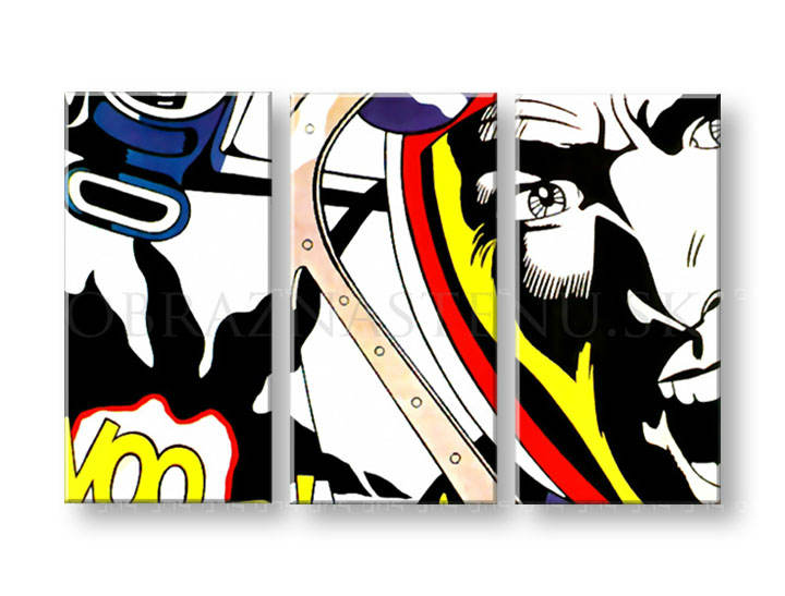 Χειροποιητοι πινακες σε καμβα POP Art LICHTENSTEIN σε 3 κομματια 