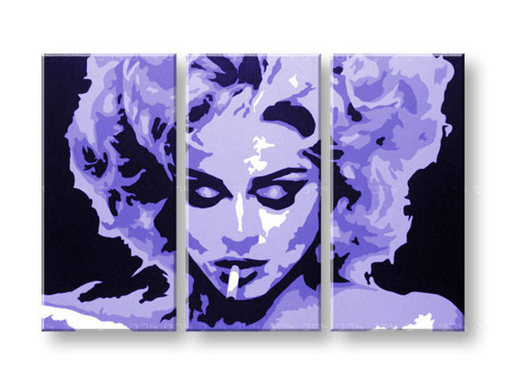 Χειροποιητοι πινακες σε καμβα POP Art MADONNA σε 3 κομματια 