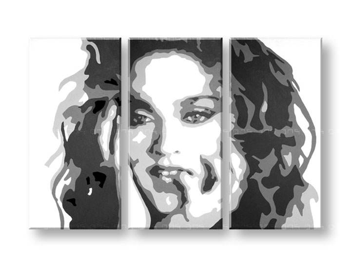 Χειροποιητοι πινακες σε καμβα POP Art MADONNA σε 3 κομματια 