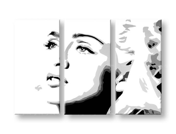 Χειροποιητοι πινακες σε καμβα POP Art Madonna σε 3 κομματια 