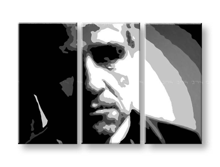 Χειροποιητοι πινακες σε καμβα POP Art Marlon Brando σε 3 κομματια 