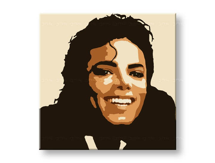 Χειροποιητοι πινακες σε καμβα POP ART Michael Jackson σε 1 κομματι
