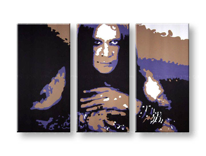 Χειροποιητοι πινακες σε καμβα POP Art Ozzy Osbourne σε 3 κομματια 