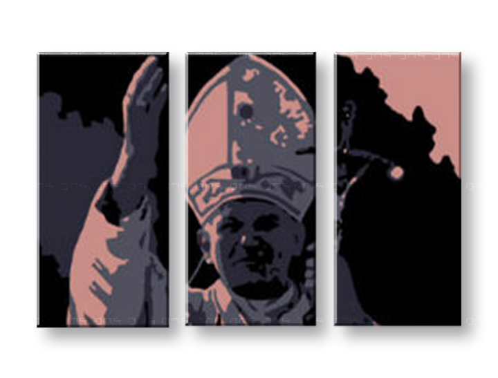 Χειροποιητοι πινακες σε καμβα POP Art Jan Pavol II. σε 3 κομματια