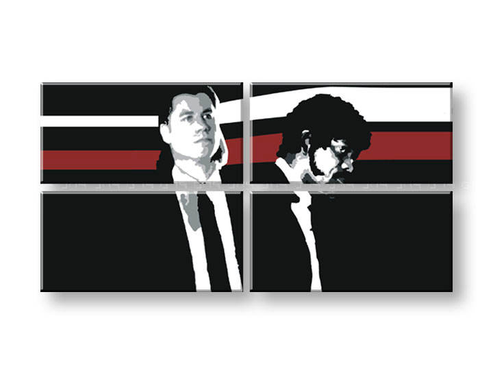 Χειροποιητοι πινακες σε καμβα POP Art Pulp Fiction σε 4 κομματια 