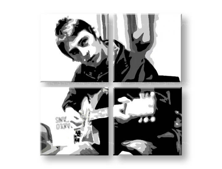 Χειροποιητοι πινακες σε καμβα POP Art Paul Weller σε 4 κομματια 