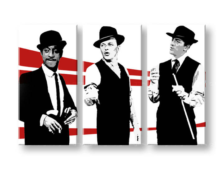 Χειροποιητοι πινακες σε καμβα POP Art Rat Pack σε 3 κομματια 