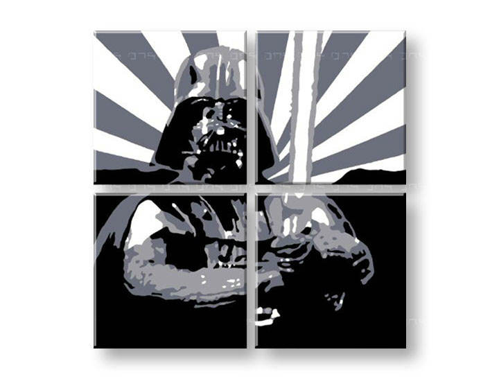 Χειροποιητοι πινακες σε καμβα POP Art STAR WARS σε 4 κομματια 