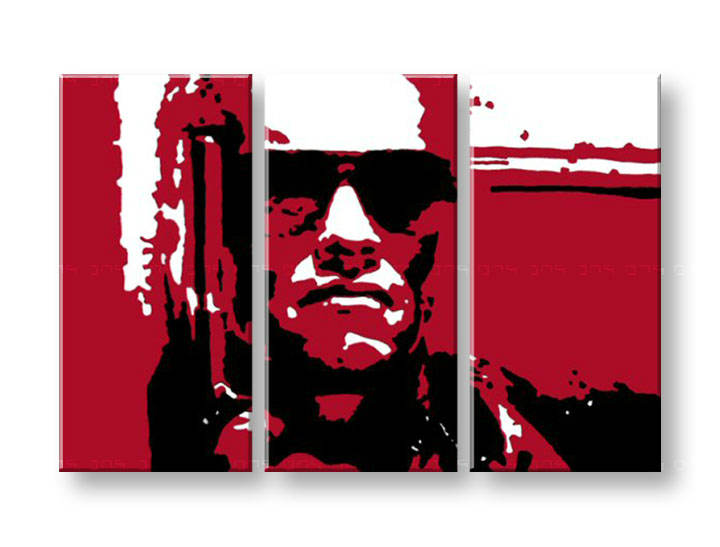 Χειροποιητοι πινακες σε καμβα POP Art Terminator σε 3 κομματια 