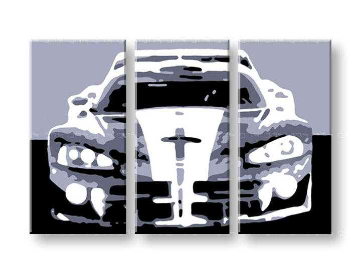 Χειροποιητοι πινακες σε καμβα POP Art Dodge Viper GTS σε 3 κομματια