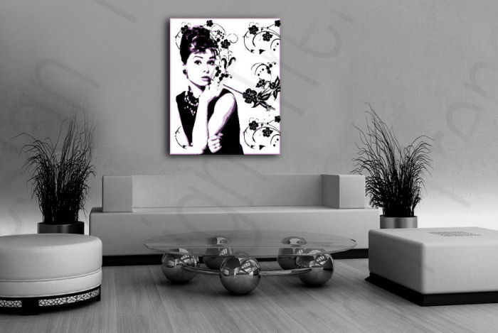 Χειροποιητοι πινακες σε καμβα POP Art Audrey Hepburn 