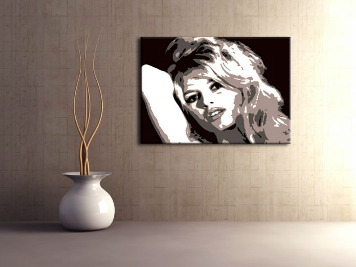 Χειροποιητοι πινακες σε καμβα POP Art Brigitte Bardot σε 1 κομματι