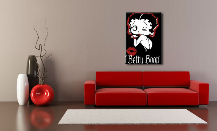 Χειροποιητοι πινακες σε καμβα POP Art Betty Boop σε 1 κομματι 