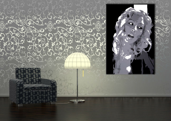 Χειροποιητοι πινακες σε καμβα POP Art Christina Aguilera σε 1 κομματι