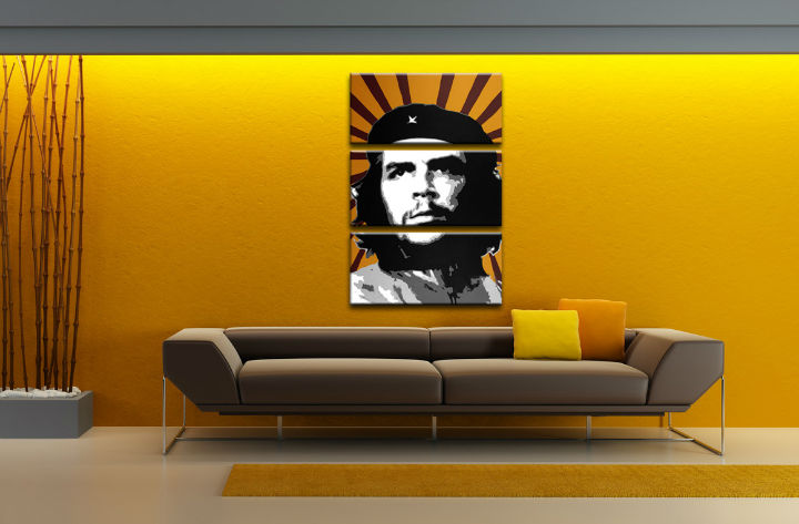Χειροποιητοι πινακες σε καμβα POP Art Che Guevara σε 3 κομματια