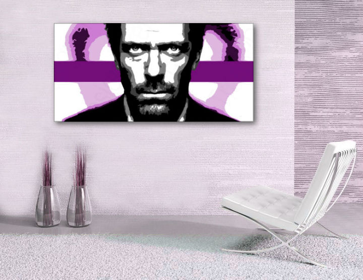 Χειροποιητοι πινακες σε καμβα POP Art Dr. HOUSE σε 1 κομματι 