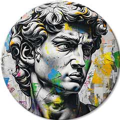 Στρογγυλές ζωγραφιές με ακρυλικό Αρχαία άποψη του Δαβίδ | διαφορετικές διαστάσεις