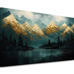 Σύγχρονη ζωγραφική τοίχου Βουνά του ήλιου που δύει - PREMIUM ART
