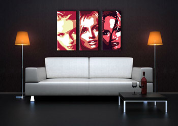 Χειροποίητη ζωγραφική POP Art Faces 3 piece fac | διαφορετικά μεγέθη