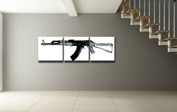 Χειροποίητη ζωγραφική POP Art Kalashnikov 3-part ka | διαφορετικά μεγέθη