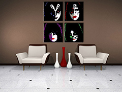 Χειροποίητη ζωγραφική POP Art Kiss 4 piece kiss | διαφορετικά μεγέθη