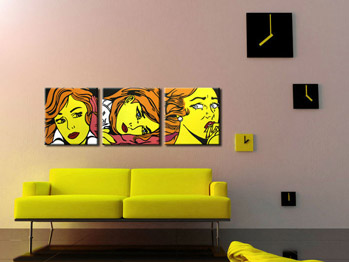 Χειροποίητη ζωγραφική POP Art LICHTENSTEIN 3 κομμάτι li7 | διαφορετικά μεγέθη