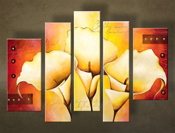 Χειροποίητος πίνακας ζωγραφικής FLOWERS 5-part NU0033E5 | διαφορετικά μεγέθη