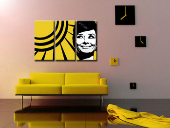 Χειροποίητος πίνακας ζωγραφικής POP Art Audrey HEPBHURN 3 piece ah2 | διαφορετικά μεγέθη