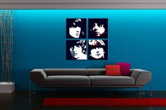 Χειροποίητος πίνακας ζωγραφικής POP ART BEATLES 100x100 cm