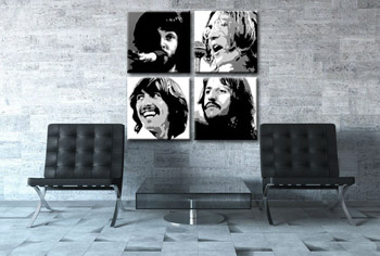Χειροποίητος πίνακας ζωγραφικής POP Art BEATLES 4 τεμαχίων bea4 | διαφορετικά μεγέθη