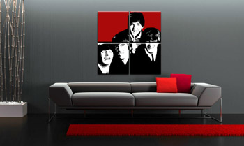 Χειροποίητος πίνακας ζωγραφικής POP Art BEATLES 4 τεμαχίων bea7 | διαφορετικά μεγέθη