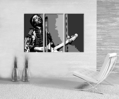 Χειροποίητος πίνακας ζωγραφικής POP Art Jimmy Hendrix 3 piece jh | διαφορετικά μεγέθη