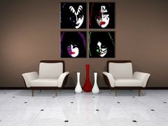 Χειροποίητος πίνακας ζωγραφικής POP ART KISS 80x80 cm