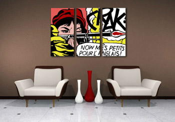 Χειροποίητος πίνακας ζωγραφικής POP Art LICHTENSTEIN 3 κομμάτι li8 | διαφορετικά μεγέθη