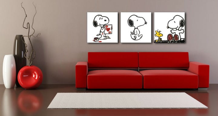 Χειροποίητος πίνακας ζωγραφικής POP ART SNOOPY  150x50 cm