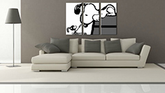 Χειροποίητος πίνακας ζωγραφικής POP Art SNOOPY 3 μέρη snoopy3 | διαφορετικά μεγέθη