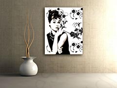 Χειροποίητος πίνακας ζωγραφικής POP Art της Audrey Hepburn ah6 | διαφορετικά μεγέθη