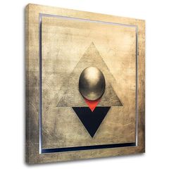 Χρυσή πινελιά σε καμβά Symmetry in Gold 70x70 cm