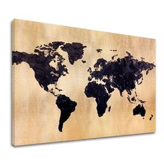Χρυσή πινελιά σε καμβά World in Gold 60x90 cm